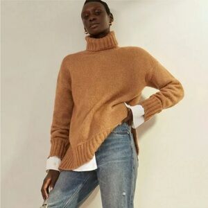 Everlane The Cloud Turtleneck Sweater Womens S Chai Wool Alpaca Blend